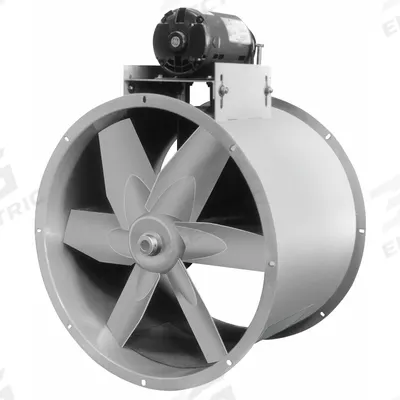 Dayton Tubeaxial Fan: Emergency Smoke, 48 in Blade, 35,365 cfm @ 0.000 in SP - Emergency Smoke Belt-Drive Fans with Drive