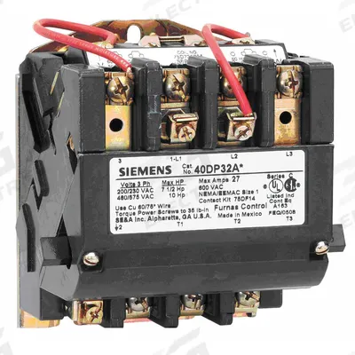 Siemens Magnetic Contactor: Non-Reversing, 3 Poles, NEMA Size 3, 90 A - Non-Reversing NEMA Contactors