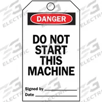 BRADY Danger Tag: Danger, DO NOT START THIS MACHINE SIGNED BY___DATE___, Polyester, Date/Signed By (MPN 76188)