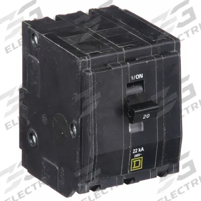 SQUARE D Miniature Circuit Breaker: 20 A, 120/240V AC, Three Phase, 22kA at 120/240V AC - QO Series, Plug-In Square D Miniature Circuit Breakers