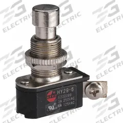 APPROVED VENDOR Miniature Pushbutton Switch: Non-Illuminated, Extended Profile, Metallic, 12 mm (MPN 2VLN3). Key specifications — Brand: APPROVED VENDOR; Action: Maintained; Series: HY29; Push Button Material Type: Metallic.