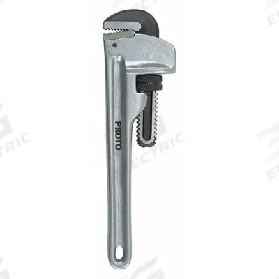 PROTO Pipe Wrench: Aluminum, 3 1/2 in Jaw Capacity, Serrated, 18 in Overall Lg - Straight Pipe Wrenches