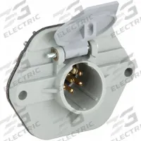 VELVAC Socket: 7-Way, No. 8 Ring Terminals, 30 A Circuit Breaker/Adhesive-Backed Mounting Gasket (MPN 055038)