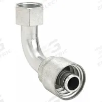AEROQUIP Hydraulic Crimp Fitting: Steel x Steel, 90° Elbow, -12 For Hose Dash Size, ORS x Crimp (MPN 4SA12FRB12). Key specifications — Fitting Gender: Female x Genderless; Fitting Connection Type: ORS x Crimp; For Hose Dash Size: -12; Thread Size: 1-3/16"-12; Brand: AEROQUIP.