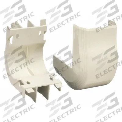 PANDUIT Outside Corner: T-45, 2 1/2 in Wd, 1 1/4 in Ht, Plastic - 90 Degree Elbows for Nonmetallic Single-Channel Raceways