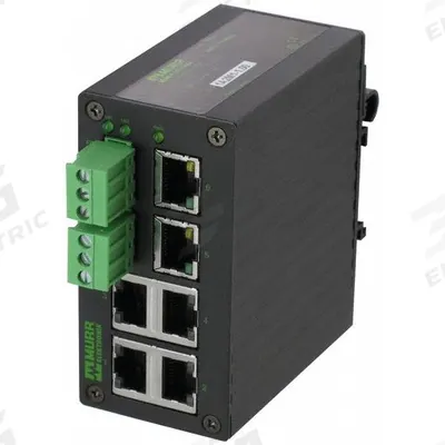 MURRELEKTRONIK Ethernet switch: Unmanaged, DIN Rail, 6 Ports, RJ45, 100 mbps/Ethernet - DIN Rail-Mount Ethernet Switches