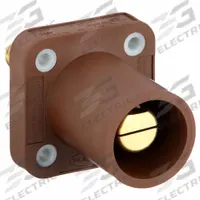 Single Pole Receptacle: Brown, Straight Taper Nose Mating, Threaded Stud Termination, 400 A (MPN HBLMRSBN). Key specifications — Series: 16; Receptacle Gender: Male; Brand: HUBBELL.