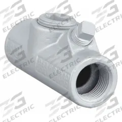 Sealing Fitting - Vertical and Horizontal: Iron, 1/2 in Trade Size, Female, 3 1/2 in Overall Lg (MPN EYF-50). Key specifications — Brand: APPLETON ELECTRIC; Connection Type: Threaded; Thread Gender: Female; Ends - Hazardous Fittings: 1/2 in FNPT x 1/2 in FNPT; Material: Iron; Hazardous Location Rating: Class II, Division 1 and 2, Groups E, F, G; Thread Type: NPT; Standards: UL 886.