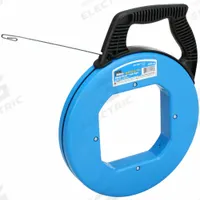 IDEAL Fish Tape: 240 ft Lg, Manual Wind Tape Retraction, Flat Tape Shape, Formed Hook End Style (MPN 31-057). Key specifications — attr306613: 31-057; attr306630: Tuff-Grip Pro; attr306618: Formed Hook; attr306631: Rotating; attr306616: IDEAL; attr542118: Manual Wind; attr544274: 12 in.