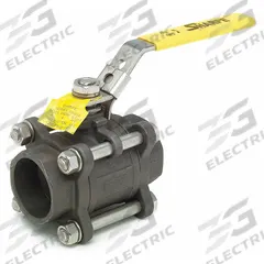 SHARPE Manual Two-Way Ball Valve: 1/2 in, Carbon Steel, Straight, Socket x Socket, Three-Piece, PTFE (MPN 4351002000). Key specifications — Brand: SHARPE; Seat Material: Polymer; Handle: Locking Lever.