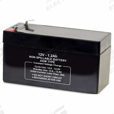 APPROVED VENDOR Sealed Lead Acid Battery: 12V DC, 1.2 Ah Capacity, 2.09 in Ht, 3.82 in Wd - AGM Sealed Lead Acid Batteries