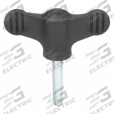 KIPP Hand Knob: Wing, Plastic w/ Steel Thread, 1/4"-20 Thread, 30 mm Thread Lg - Wing Knobs with Threaded Stud