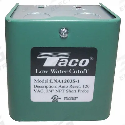 TACO Low Water Cutoff: Steam and Hot Water Boilers, 120V AC, SPDT, Auto Reset - Low-Water Cut-Off Controls