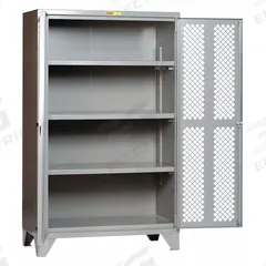 LITTLE GIANT Storage Cabinet: 30 in x 48 in x 78 in, 3 Adj Shelves, Swing Handle & Keyed, Legs, Gray (MPN SSLP3-A-3048). Key specifications — Brand: LITTLE GIANT; Body Panel Type: Solid; Base Type: Legs; Cabinet Color: Gray; Frame Assembled: Assembled.