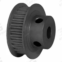 DAYTON Timing Pulley: Modified Curvilinear, Fixed, For GT Timing Belt Section, For 6 mm Belt Wd (MPN 28-3P06-6FA6). Key specifications — Brand: DAYTON; Finish: Clear Anodized; For Belt Series: Powerhouse®.