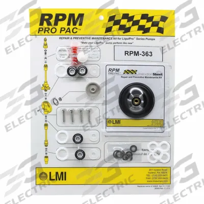 LMI PUMPS RPM Kit: Mfr Part # RPM-A30A - Pump Head Service Kits & Repair Parts