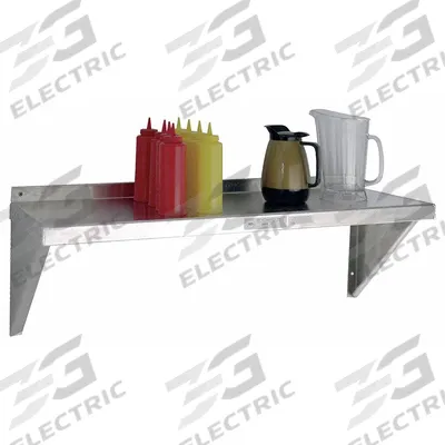 NEW AGE INDUSTRIAL Wall Shelf: 60 in x 15 in x 13 in, 60 in x 15 in, 150 lb Load Capacity - Aluminum Solid Wall-Mount Shelving