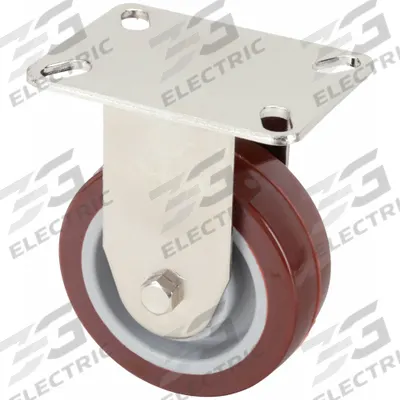 APPROVED VENDOR Plate Caster: Rigid, No Brake, Polyurethane, 4 in Wheel Dia. - General-Purpose NSF-Listed Sanitary Plate Casters