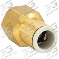 SMC Push-Fit Adapter Fitting: 10 mm OD x 3/8 in Pipe Size, Push-to-Connect x BSPT, Brass, Brass (MPN KQ2F10-03A). Key specifications — Brand: SMC; Thread Size A: 3/8".
