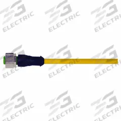 Cordset: M12 Female Straight X Bare Wire, 5 Pins, Yellow, PVC, 10 m Cable Lg, 4 A Max Current (A) (MPN 7000-12241-0151000). Key specifications — Cable Jacket Color: Yellow; End 1 Gender: Female; End 1 Mounting Orientation: Straight; End 2 Connection Type: Bare Wire; IP Rating: IP66K; Brand: MURRELEKTRONIK; Wire Size: 22 AWG; Cable Jacket Material: PVC.