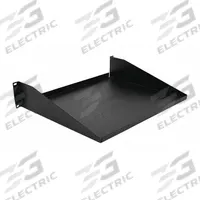 MONOPRICE Rack Shelf: 2 u, Solid Shelf, 14 1/2 in Overall Dp, 3 1/2 in Overall Ht, 19 in Overall Wd (MPN 8629). Key specifications — Brand: MONOPRICE; Color: Black; Material: Steel; _Shelf Style: Solid.