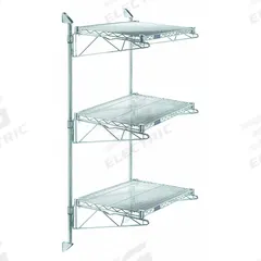 APPROVED VENDOR Wire Wall Shelf: 24 in x 18 in, 3 Shelves, 400 lb Load Capacity per Shelf, Post (MPN GACB18-54-1824S). Key specifications — Mounting Mechanism: Post; Material: Stainless Steel; Finish: Satin; Color: Silver; Brand: APPROVED VENDOR.