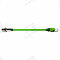 MURRELEKTRONIK Cordset: Cat6, M12 Male Straight x RJ45 Female Straight, 1.5 m Lg, PUR, Green, X (MPN 7000-51551-7900150). Key specifications — Brand: MURRELEKTRONIK; Cable Jacket Color: Green; End 2 Coding: X; IP Rating: IP20; Performance Category: Cat6.