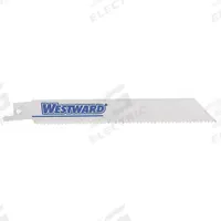 WESTWARD Reciprocating Saw Blade: 8/12 Teeth per Inch, 12 in Blade Lg, 1.3 mm Blade Thick, 5 PK (MPN 24A565). Key specifications — attr1109198: 8/12; attr1109200: Rigid for Straight Cuts; attr1109201: Tapered; attr1109209: WESTWARD.
