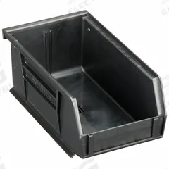 QUANTUM STORAGE SYSTEMS ESD Conductive Bin: 4 1/8 in x 7 3/8 in x 3 in, Black, Label Holder Included (MPN QUS220CO). Key specifications — Electrostatic Discharge: Electrostatic Discharge Conductive; Brand: QUANTUM STORAGE SYSTEMS; % Recycled Content: 0%.