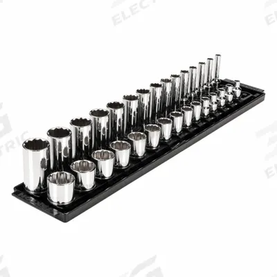 TEKTON Socket Set: 3/8 in Drive, 30 Piece, 12-Point, SAE - SAE & Metric Socket Sets
