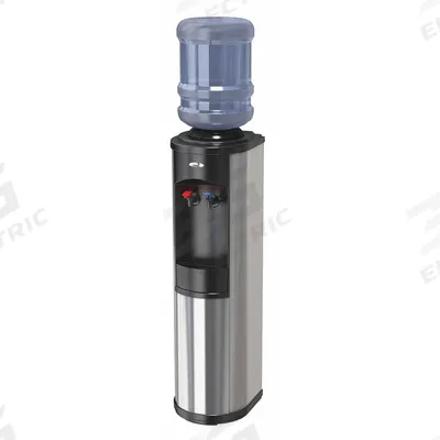 OASIS Bottled Water Dispenser: Freestanding, Top Loading, Cold/Hot, Black, Stainless Steel - Freestanding Bottled Water Dispensers