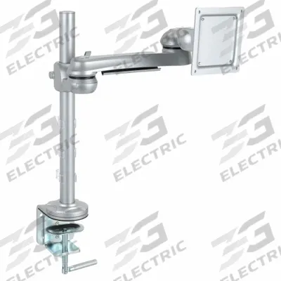 HERGO Desk Clamp: Gray, 15 1/2 in Overall Ht, 9 in Overall Wd - Monitor Clamps