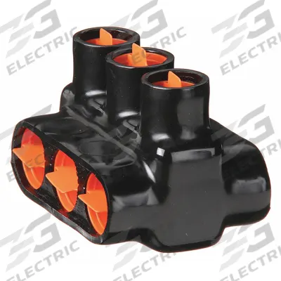 BLACKBURN Multitap Connector: 3 Port, Double-Sided Entry, 6 AWG – 500 kcmil Wire Size - Dry-Location Double-Sided Entry Multitap Connectors