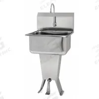SANI-LAV Hand Sink: 41 1/2 in Overall Ht, 19 in Bowl Lg, 10 in Bowl Dp, 0.5 gpm Flow Rate, 18 ga (MPN 5211-0.5). Key specifications — Includes Side Splash: Side Splash Not Included; Brand: SANI-LAV.