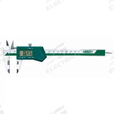 INSIZE Crimp Height Digital Caliper: 0 in to 6 in /0 mm to 150 mm, Cabled - Crimp Height Digital Calipers