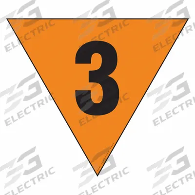 LABELMASTER Fire Division Symbol Placard: 3, 24 in, 24 in Label Wd, Reflective Plastic-Lite