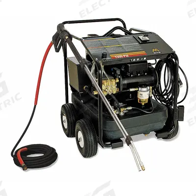 MI-T-M Electric Pressure Washer: Cart, 120 V – Single-Phase, 1,500 psi, 2 gpm - Hot Water Pressure Washers