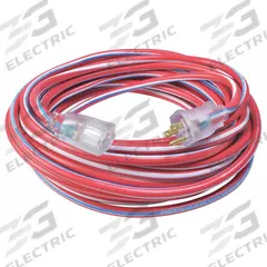 SOUTHWIRE Extension Cord: Outdoor Use, 50 ft Lg, Outlet, 5-15P, 12/3, SJTW, Blue/Red/White, 125V AC (MPN 2548SWUSA1). Key specifications — Brand: SOUTHWIRE; Temperature Rating: -40° to 140°F; NEMA Plug Configuration: 5-15P.