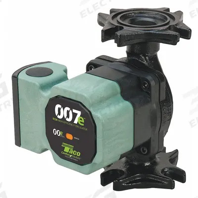 TACO Hydronic Circulating Pump: 1/25 hp HP, 120V AC, Cast Iron, Variable, 16 gpm - General-Purpose Inline Circulator Pumps