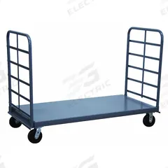 JAMCO Platform Truck: 2,000 lb, 60 in L x 36 in W x 10 in H Deck, Solid, 12 ga Deck, Rubber, Smooth (MPN PS460P600GP). Key specifications — Side Panel Type: No Side Panels; Brand: JAMCO; Color: Gray; Caster/Wheel Configuration: (2) Rigid.