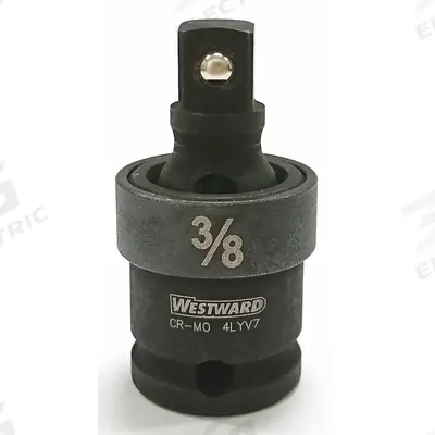 WESTWARD Impact Universal Joint: Manganese Phosphate, 3/8 in Output Drive Size - 3/8" Drive Flex Impact Socket Adapters