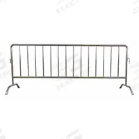 APPROVED VENDOR Crowd Control Barrier: Manual Carry, 40 1/2 in Ht, 8 1/2 ft Lg, 20 in Wd, Silver (MPN 31DW21). Key specifications — Brand: APPROVED VENDOR; Portability: Manual Carry; Material: Steel; Message: No Legend; Includes: (2) Curved Removable Feet; Finish: Zinc Plated; Connecting Option: Interlocking; Color: Silver.