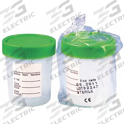 GLOBE SCIENTIFIC Collection Cup: 4 fl oz Capacity - oz, 118 mL Capacity - mL, Sterile - Sterile Medical Specimen Containers