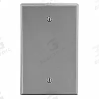 HUBBELL Wall Plate: Blank, 1 Gang, Gray, Midsize Size (MPN PJ13GY). Key specifications — Brand: HUBBELL; Material: Polycarbonate.