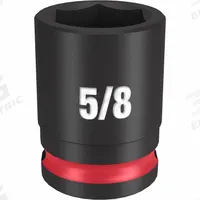 MILWAUKEE Standard Impact Socket: 3/8 in Drive Size, SAE, 5/8 in Socket Size, 6-Point, Std, Friction (MPN 49-66-6108). Key specifications — attr1215501: MILWAUKEE; attr1215515: Black Phosphate; attr1215518: 5/8 in.