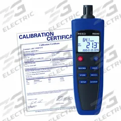 REED INSTRUMENTS Digital Psychrometer: Included (MPN R6040-NIST). Key specifications — Brand: REED INSTRUMENTS; Calibration Certificate: Included.