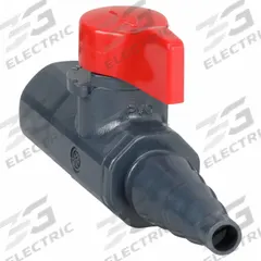 ASAHI Manual Two-Way Ball Valve: 1/4 in, PVC, Straight, FNPT x Barb, 150 psi Max. Pressure (CWP) (MPN 1082002). Key specifications — Brand: ASAHI; Handle: Lever.