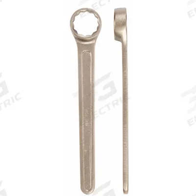 AMPCO Box End Wrench: Natural, 17 mm Head Size, 6 in Overall Lg, Std - Metric, Single End, 12-Point, Box End Nonsparking Wrenches
