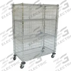 APPROVED VENDOR Security Cart: 1,000 lb, 48 in L x 24 in W Self, Silver, No Handle, (4) Swivel (MPN 16A690). Key specifications — Shelf Type: Adjustable; Caster Brake Type: Face Contact Brake; Brand: APPROVED VENDOR; Caster/Wheel Configuration: (4) Swivel.
