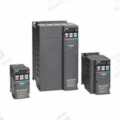 SIEMENS Variable Frequency Drive: In Phase Three, 1 hp, 2.7 A Output Current - Max, IP21, No Bypass (MPN RT001X-43N). Key specifications — Style: Compact; Color: Black/Blue/Gray.